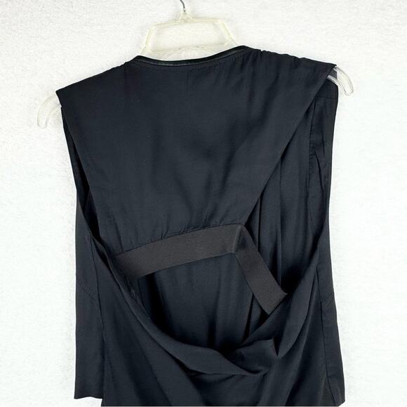 Helmut Lang Womens Black Sleeveless Side Cutout Layered Sheath Dress 0 Cocktail - Picture 10 of 16